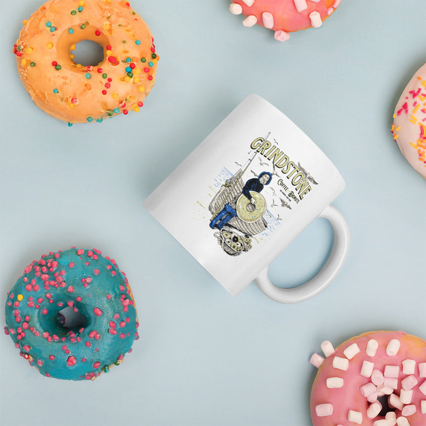 White glossy mug