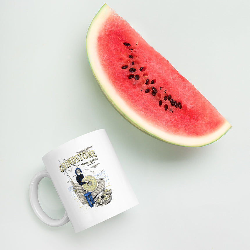 White glossy mug